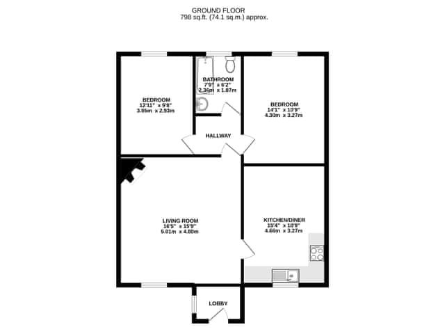 Floor plan | The Wheelhouse - Keld Head Farm Holiday Cottages, Pickering