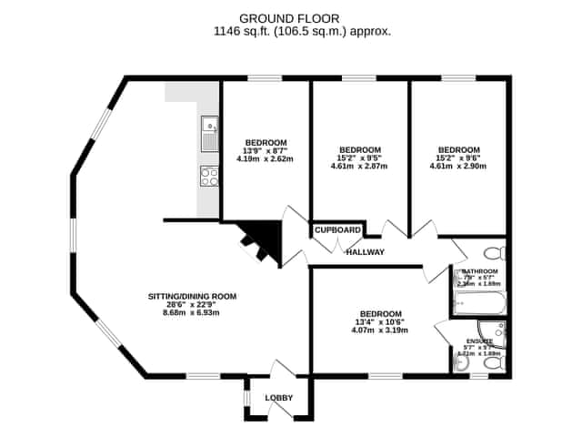 Floor plan | Pasture View - Keld Head Farm Holiday Cottages, Pickering