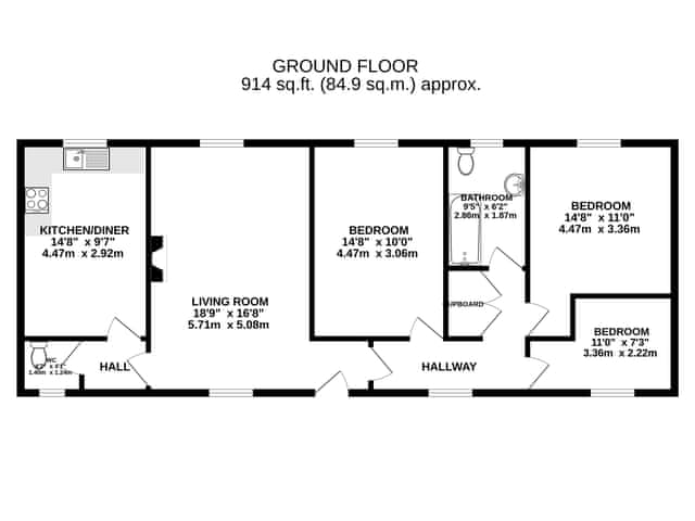 Floor plan | The Stables - Keld Head Farm Holiday Cottages, Pickering