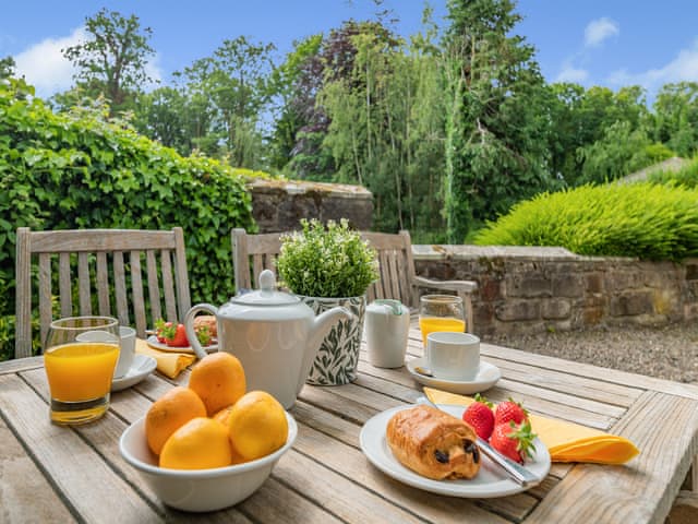 Sitting-out-area | Fox Cover - Doxford Cottages, Doxford, near Embleton