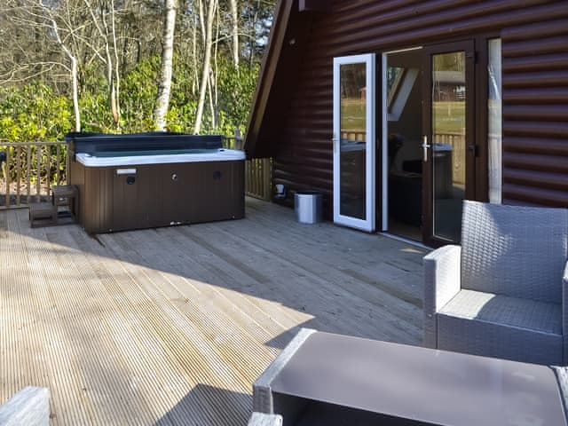 Sitting-out-area | Squirrel Lodge, Otterburn
