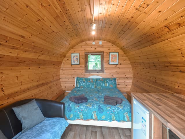 Double bedroom | Ash - Glamping Pod - Castle Farm Holidays Shropshire, Oswestry