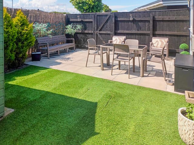 Patio | Seascape Lodge, Chapel St. Leonards, near Skegness