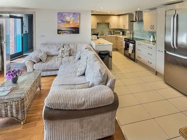 Open-plan Kitchen, living room and dinning area | Barn Owl Cottage - Home Farm Retreats, Kirk Hammerton, near York