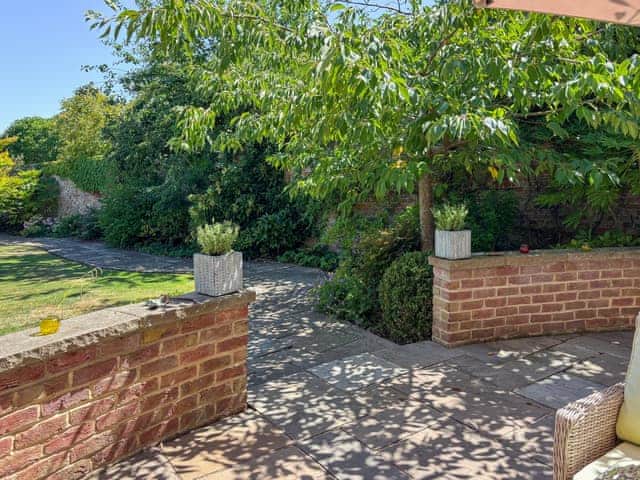 Patio and garden | Bank House Apartment, Newnham, Forest of Dean,