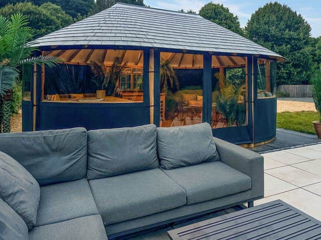 summer house with solar lights | Orchard Barn - Duvale Cottages, Bampton, near Tiverton