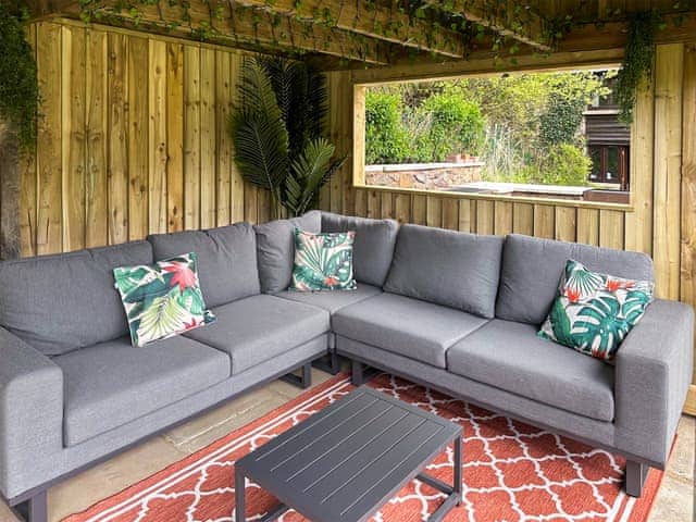 Sitting-out-area | Duvale Barn - Duvale Cottages, Bampton, near Tiverton