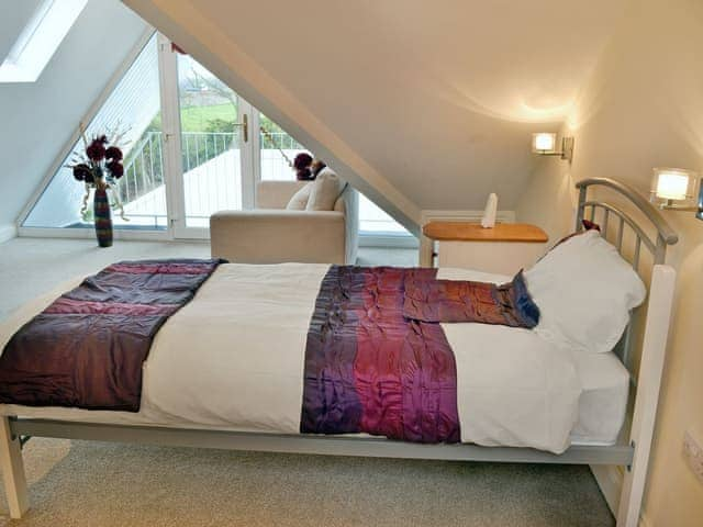 Comfortable single bedroom with balcony boasting lovely views | Lottie&rsquo;s Place, Seahouses