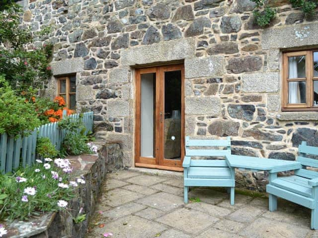 Patio to rear of property | Jemima Cottage - Tregidden Farm, St Martin, near Helston