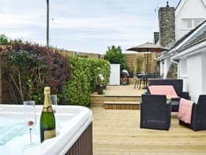 Spacious enclosed decking area | Bwthyn Bwlford, Johnston, near Broad Haven