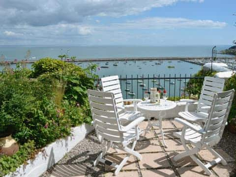 Patio with furniture and sea views | Seaside Stories, Brixham