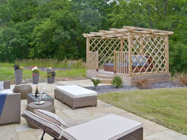 Patio and garden | Florina - Horselake Farm Cottages, Cheriton Bishop