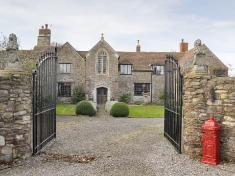 Grand entrance to an outstanding holiday home | The Old Manor, Dunster, near Minehead