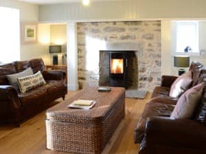 Gorgeous open plan living area with feature wood burner | The Fish House - Rispond Lodge Estate, Rispond, near Durness