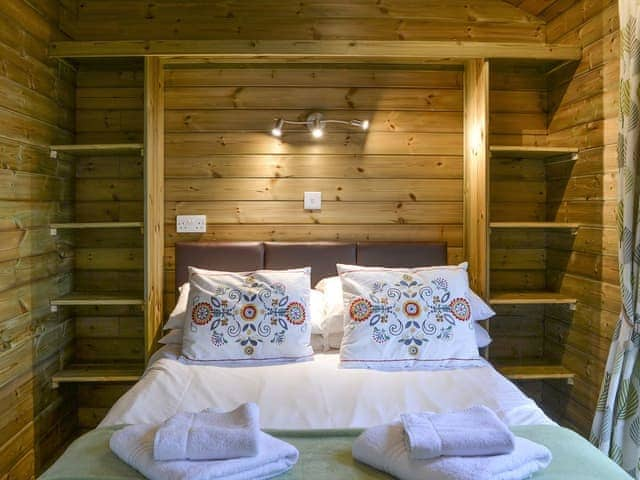 Comfortable double bedroom | Treehouse Cabin - Wallace Lane Farm Cottages, Brocklebank, near Caldbeck and Uldale