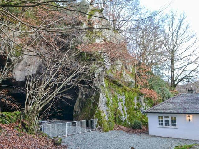 Disused quarry cave behind the property | The Coach House, White Moss, near Grasmere