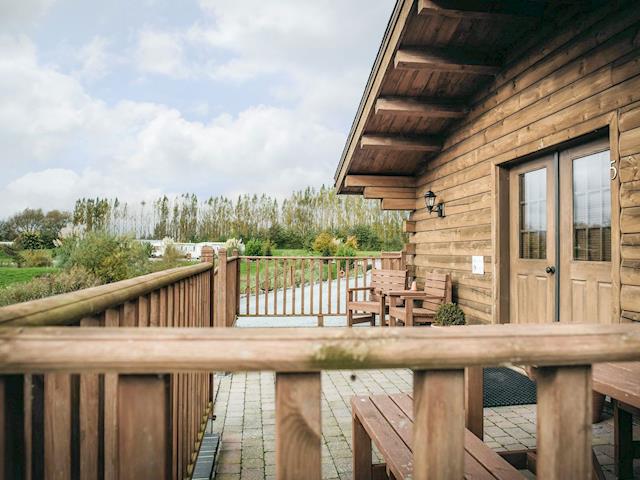 Decked area with outdoor furniture | Lake View Lodges, Old Leake, near Boston