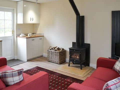 Living space with wood burning stove | Holly Cottage, Longhoughton, near Alnwick