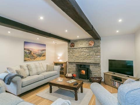 Living room with wood burner | Manor Cottage, Wardlow, near Buxton