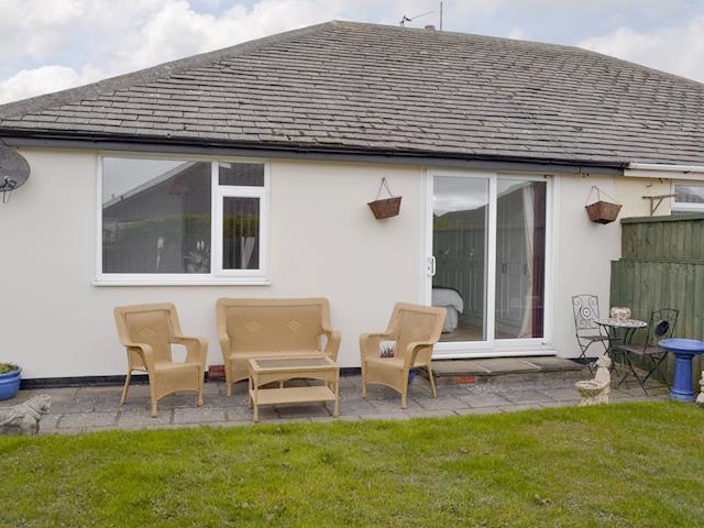 Sitting out area within rear garden | Rossall Beach Cottage, Rossall, near Thornton-Cleveleys.