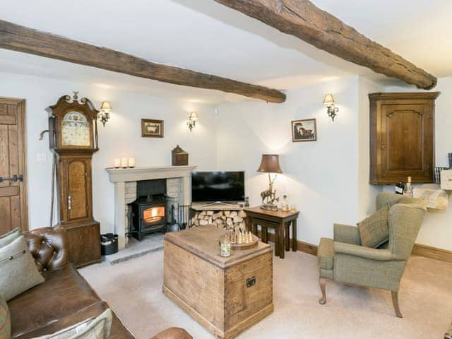 Exposed wood beams in living room | Narrowgates Cottage, Barley, near Barrowford