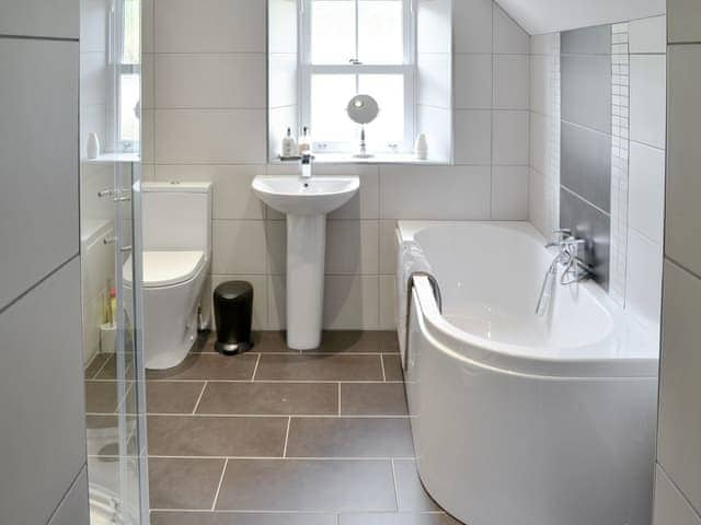 Well presented bathroom with bath and separate shower cubicle | Melandra, Belford, near Alnwick