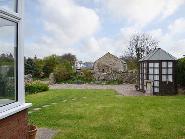 Garden mainly laid to lawn | The Old Parish Hall, Seahouses, near Alnwick