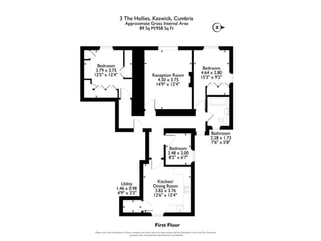 Floor plan of property | 3 The Hollies, Keswick