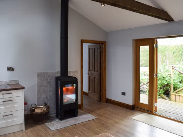 Open plan living space with wood burner | Brandy Lodge - Tavern Cottages, Newsham, near Richmond
