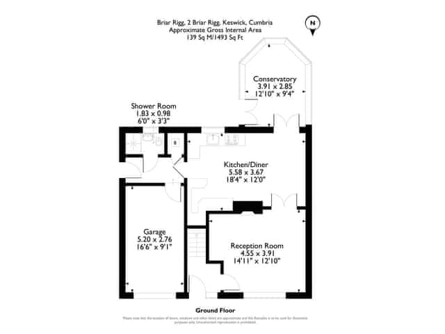 Floor plan of ground floor | Briar Rigg, Keswick