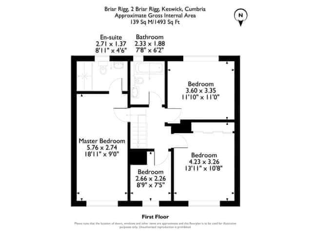 Floor plan of first floor | Briar Rigg, Keswick