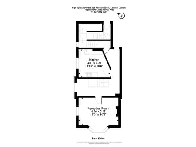 Floor plan of first floor | High Style, Keswick