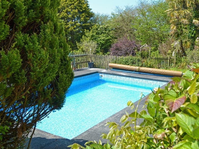 Outdoor swimming pool (shared with owner and other properties on-site)  | Stable End - Peregrine Hall Cottages, Lostwithiel