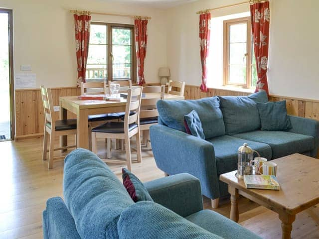 Open-plan design | Tarka&rsquo;s Holt Log Cabin - Stowford Lodge Holiday Cottages, Langtree, near Great Torrington