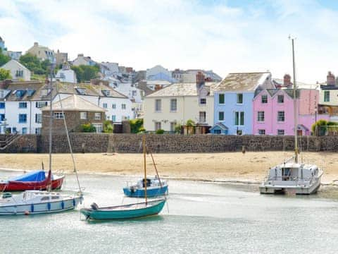 View of property from across the harbour | Blue Beach House, Ilfracombe