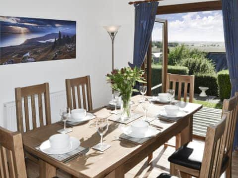 Dining room with picturesque views | Auldfield, Lhanbryde, near Elgin