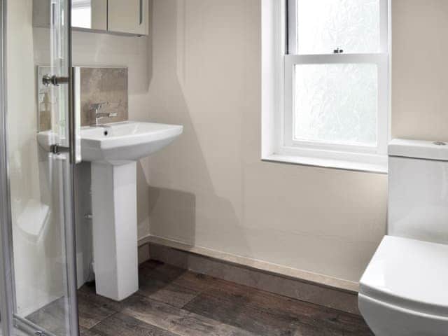 Shower room with shower cubicle and toilet | Halfehill Cottage, Richmond