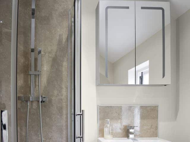 Shower room with shower cubicle and toilet | Halfehill Cottage, Richmond