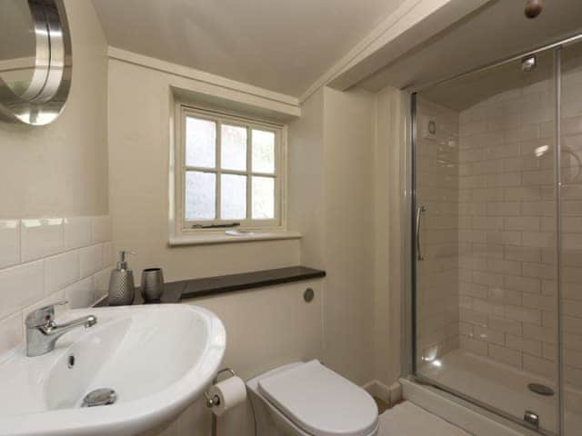 Shower room with shower cubicle and toilet | Dell Cottage, Mundesley, near North Walsham