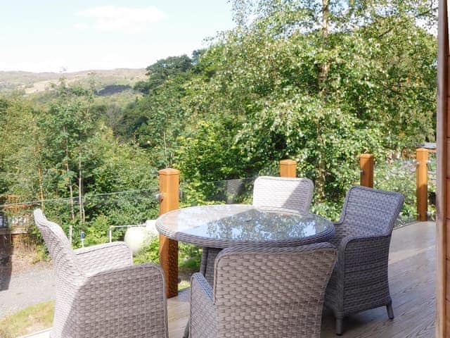 Relaxing furniture on balcony | Ransome Lodge, Water Yeat, near Coniston