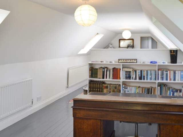 Study area on first floor mezzanine | Malthouse Barn, Elmsted, near Canterbury