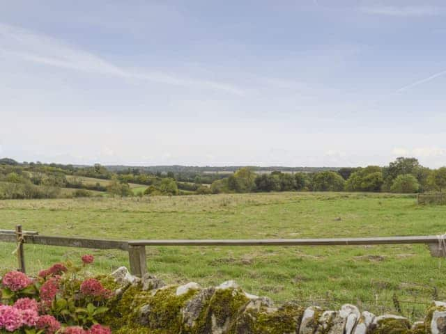 Far reaching rural views from the garden | South View Cottage, Dean, near Chadlington