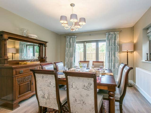 Elegant dining area | Cowslip Cottage - Swardeston Cottages, Swardeston, near Mulbarton