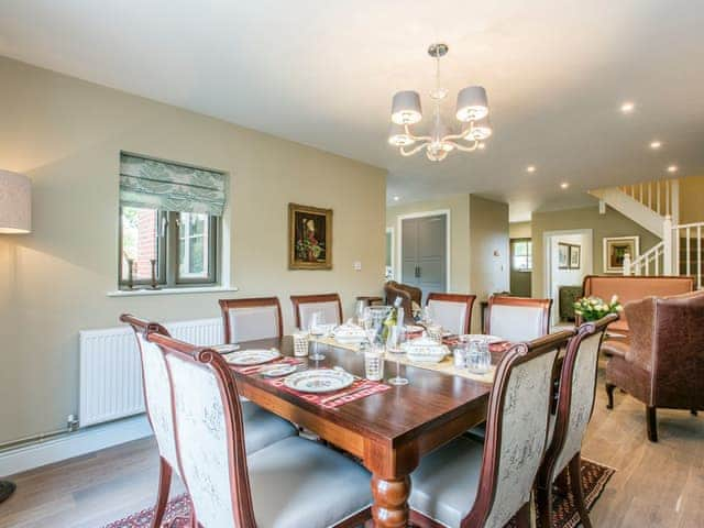 Dining area adjoins seating area and kitchen | Cowslip Cottage - Swardeston Cottages, Swardeston, near Mulbarton