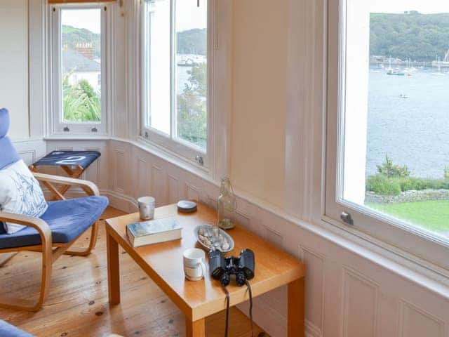 The living area offers a splendid viewpoint across the river | Tides Reach, Fowey