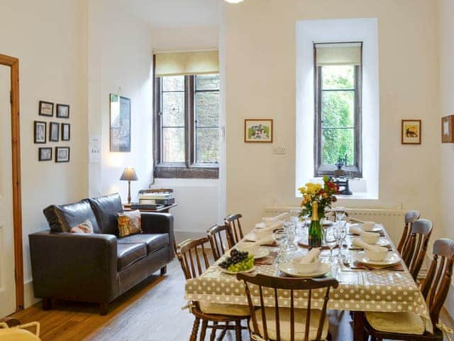 Light and airy dining area | Whitehall Pele Tower, Mealsgate