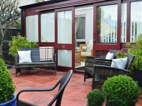 Relaxing patio with garden furniture | Rose Cottage, Norham, near Berwick-upon-Tweed