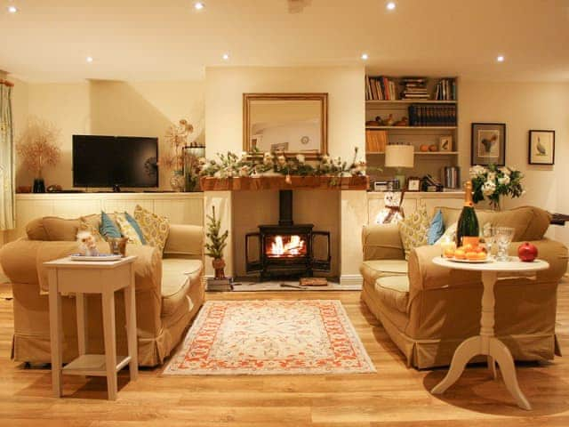 Cosy living room decorated for Christmas | The Owl House, Bishops Waltham