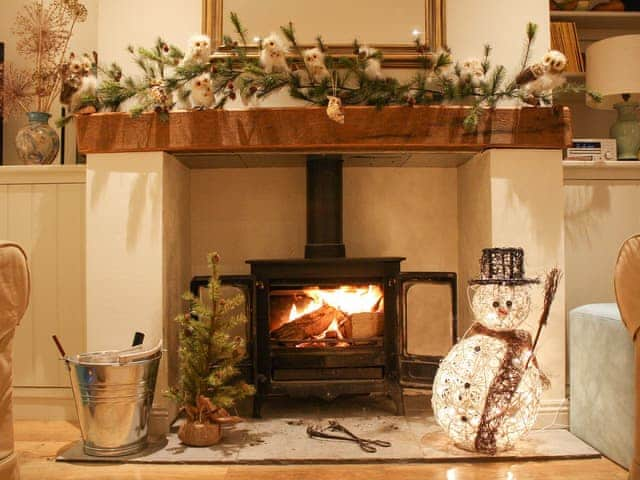 Cosy living room decorated for Christmas | The Owl House, Bishops Waltham