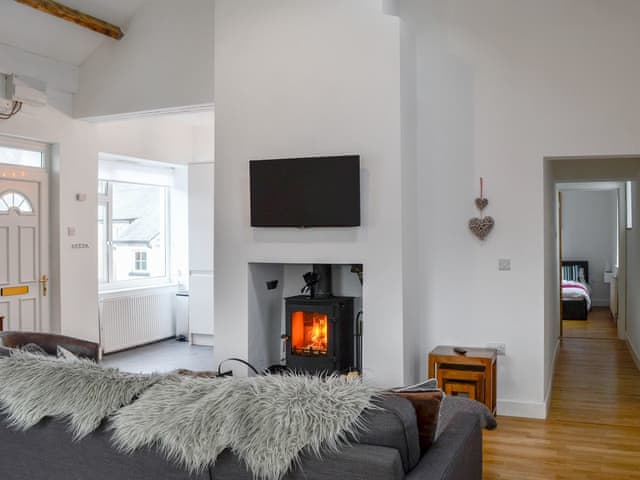 Warm and cosy multi-fuel burner | Katellen Cottage, Threlkeld, near Keswick